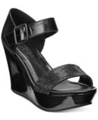 Kenneth Cole Reaction Sole Gem Platform Wedge Sandals Women's Shoes