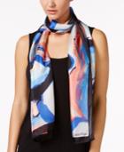 Calvin Klein Swirl Abstract Silk Scarf