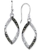 Unwritten Silver-plated Marcasite And Crystal Drop Earrings