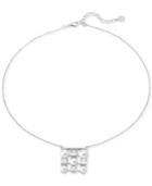 Majorica Sterling Silver Cubic Zirconia & Imitation Pearl Pendant Necklace, 16 + 2 Extender