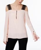 Yyigal Cold-shoulder Lace-trim Top, A Macy's Exclusive Style