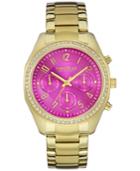 Caravelle New York By Bulova Women's Chronograph Gold-tone Stainless Steel Bracelet Watch 36mm 44l168
