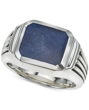 Esquire Men's Jewelry Sodalite Ring In Sterling Silver, Created For Macy's