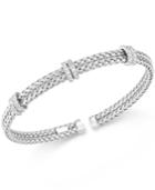 Diamond Mesh Bangle Bracelet (1/2 Ct. T.w.) In Rose, Yellow Or White Gold-plated Sterling Silver