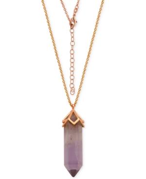 Cape Amethyst Long Pendant Necklace (30 Ct. T.w.) In Silver-plate Rose Gold Flash