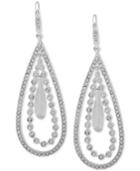 Anne Klein Silver-tone Crystal Orbital Drop Earrings