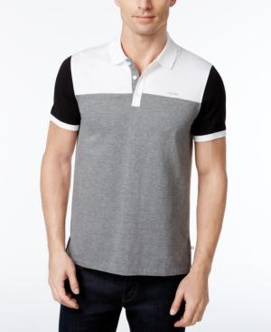 Calvin Klein Men's Colorblocked Liquid Cotton Polo, Created For Macy's