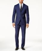 Vince Camuto Men's Slim-fit Blue Plaid Suit