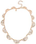 Inc International Concepts Rose Gold-tone Multi-crystal Openwork Collar Necklace, Only At Macy's