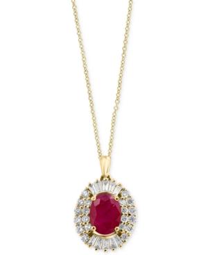 Amore By Effy Certified Ruby (1-3/8 Ct. T.w.) And Diamond (1/2 Ct. T.w.) Pendant Necklace In 14k Gold