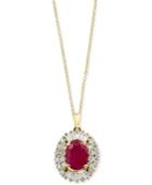 Amore By Effy Certified Ruby (1-3/8 Ct. T.w.) And Diamond (1/2 Ct. T.w.) Pendant Necklace In 14k Gold