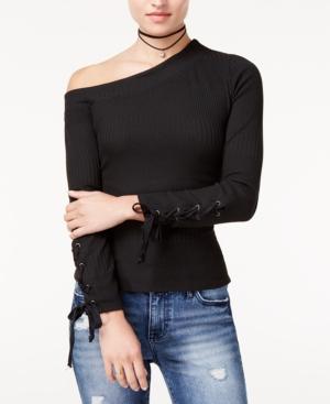 The Edit By Seventeen Juniors' One-shoulder Ribbed Top