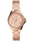 Fossil Women's Mini Cecile Rose Gold-tone Stainless Steel Bracelet Watch 29mm Am4578