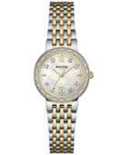 Bulova Women's Maiden Lane Diamond Accent Two-tone Stainless Steel Bracelet Watch 26mm 98r211