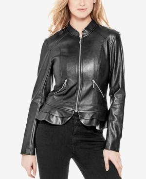 Guess Kate Faux-leather Peplum Jacket
