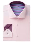 Michelsons Of London Men's Slim-fit Twill Solid Dress Shirt