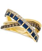 Le Vian Sapphire (1 Ct. T.w.) & Diamond (3/4 Ct. T.w.) Crisscross Ring In 14k Gold