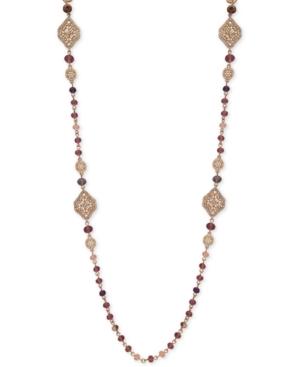 Lonna & Lilly Gold-tone Bead & Filigree 38 Statement Necklace