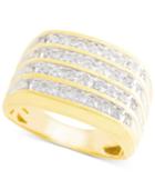 Men's Diamond Multi-row Cluster Ring (1 Ct. T.w.) In 10k Gold