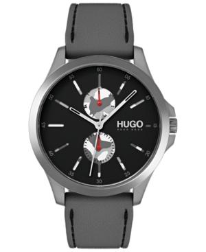 Hugo Men's #jump Gray Rubber Strap Watch 41mm