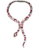 Betsey Johnson Hematite-tone Multi-stone Snake 16 Collar Necklace