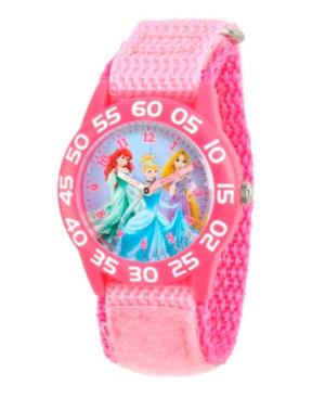 Disney Princess Ariel, Cinderella And Rapunzel Girls' Pink Plastic Time Teacther Watch