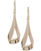 Dkny Gold-tone Large Open Drop Earrings, Created For Macy's