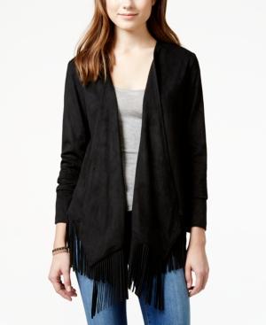 American Rag Fringe Faux-suede Cardigan Jacket