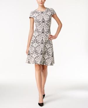 Alfani Petite Jacquard Fit & Flare Dress, Only At Macy's