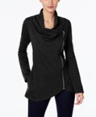 Inc International Concepts Draped Zipper Cardigan, Only At Macy's