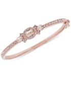 Givenchy Rose Gold-tone Crystal And Pave Hinged Bangle Bracelet