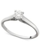 X3 Certified Diamond Solitaire Ring In 18k White Gold (1/3 Ct. T.w.)