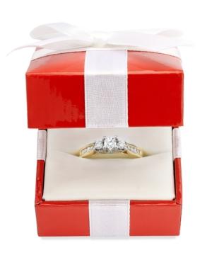 Three-stone Diamond Ring In 14k White Or Yellow Gold (1/2 Ct. T.w.)