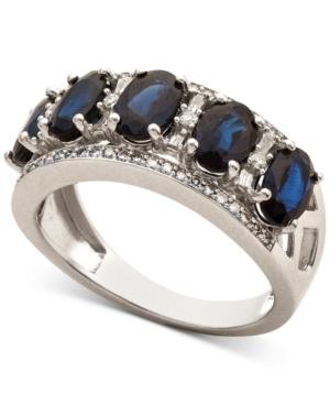 Sapphire (2-7/8 Ct. T.w.) & Diamond (1/3 Ct. T.w.) Ring In 14k White Gold (also In Certified Ruby, Emerald & Tanzanite)