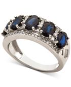 Sapphire (2-7/8 Ct. T.w.) & Diamond (1/3 Ct. T.w.) Ring In 14k White Gold (also In Certified Ruby, Emerald & Tanzanite)