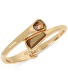 Robert Lee Morris Soho Gold-tone And Faceted Stone Hinged Bangle Bracelet
