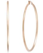 14k Rose Gold Vermeil Earrings, Square Tube Hoop Earrings