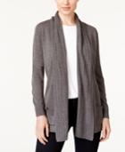 Karen Scott Luxsoft Cable-knit Open Cardigan, Created For Macy's