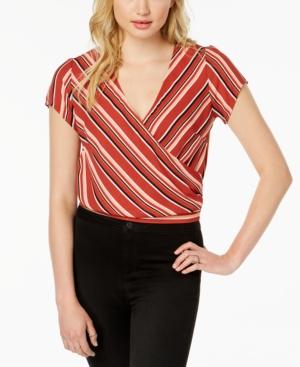 Ultra Flirt By Ikeddi Juniors' Striped Wrap Top