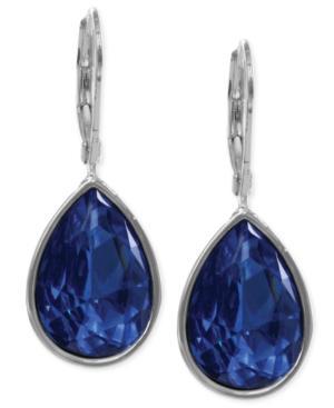 Nine West Silver-tone Faceted Teardrop Earrings