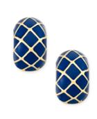 Charter Club Gold-tone Blue Harlequin Huggy Earrings, Only At Macy's