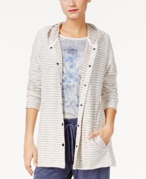 Style & Co. Striped Hooded Jacket, Only At Macy's