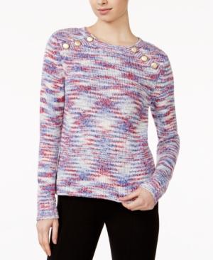 Kensie Space-dyed Button-detail Sweater