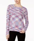 Kensie Space-dyed Button-detail Sweater