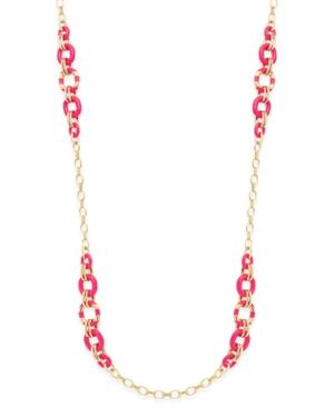 Kate Spade New York Gold-tone Pink Highlighted Scatter Necklace