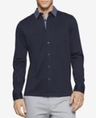 Calvin Klein Men's Contrast-trim Space-dyed Shirt