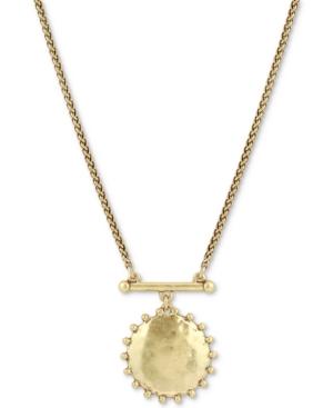 Lucky Brand Two-tone Medallion Pendant Necklace, 21 + 2 Extender