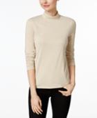 Charter Club Metallic Mock-neck Top, Only At Macys