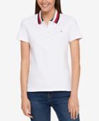 Tommy Hilfiger Striped-collar Polo Top, Created For Macy's