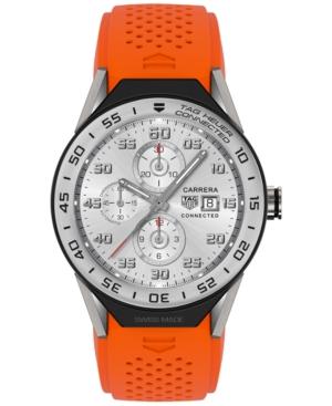 Tag Heuer Men's Swiss Modular Connected 2.0 Carrera Orange Rubber Strap Smart Watch 45mm Sbf8a8014.11ft6081